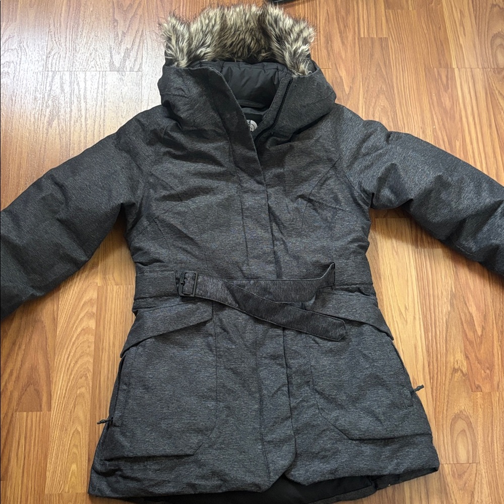 The North Face Gray Dunagiri Down Parka Coat Sz SP